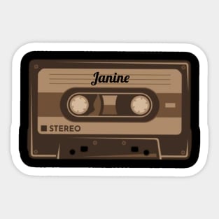 Janine / Cassette Tape Style Sticker